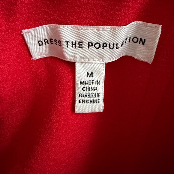 New Dress The Population Kai Strapless gown in Color Rouge - Picture 2 of 10